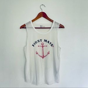 Roxy “First Mate” White Sleeveless Tank NWOT- sz LG